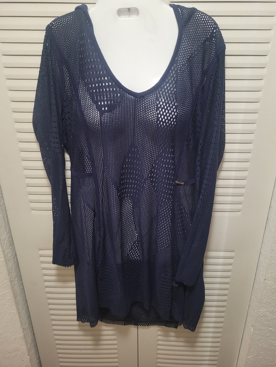 Calvin Klein Other - Calvin Klein Navy Blue Open Knit Swim Cover-Up